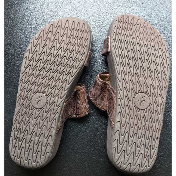 Bare Trap GEMINI Sandal Metallic Faux Snakeskin Slip On Spring Summer Size 7M - Picture 2 of 13